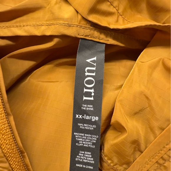 Vuori Yellow Gold Cognac Men’s Daybreaker Windbreaker Zip Jacket | Size XXL - Picture 6 of 7